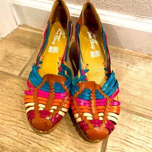 Beautiful Huaraches style wedges, wore once, practically brand new
